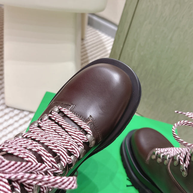 BV SHEARLING ANKLE BOOTS IN BROWN CALFSKIN