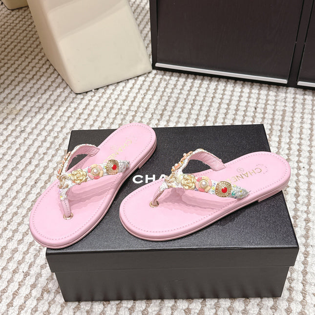 CHANEL 26S FLIP-FLOPS IN LIGHT PINK CALFSKIN