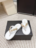 CHANEL 26S FLIP-FLOPS IN WHITE CALFSKIN