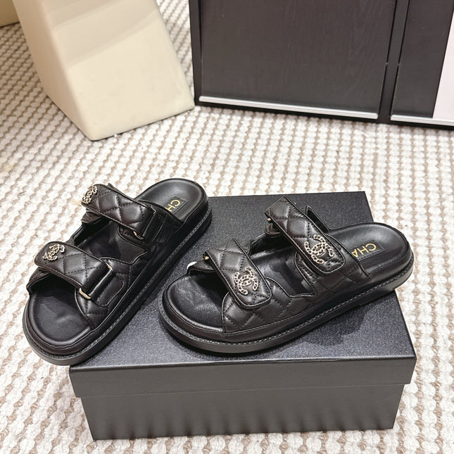 CHANEL 26S SANDALS IN BLACK CALFSKIN