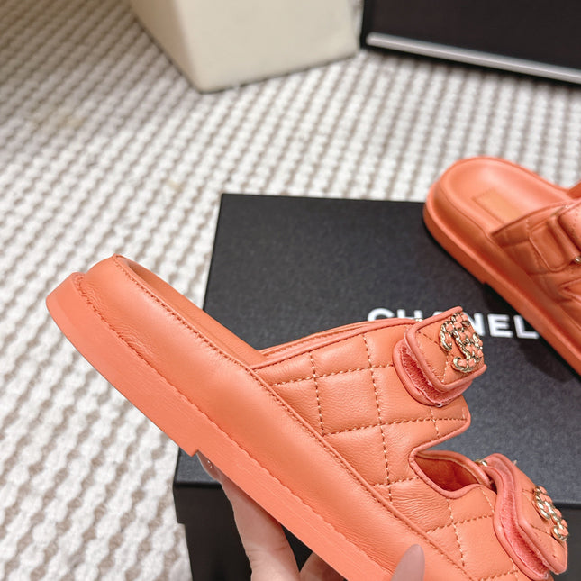 CHANEL 26S SANDALS IN ORANGE CALFSKIN