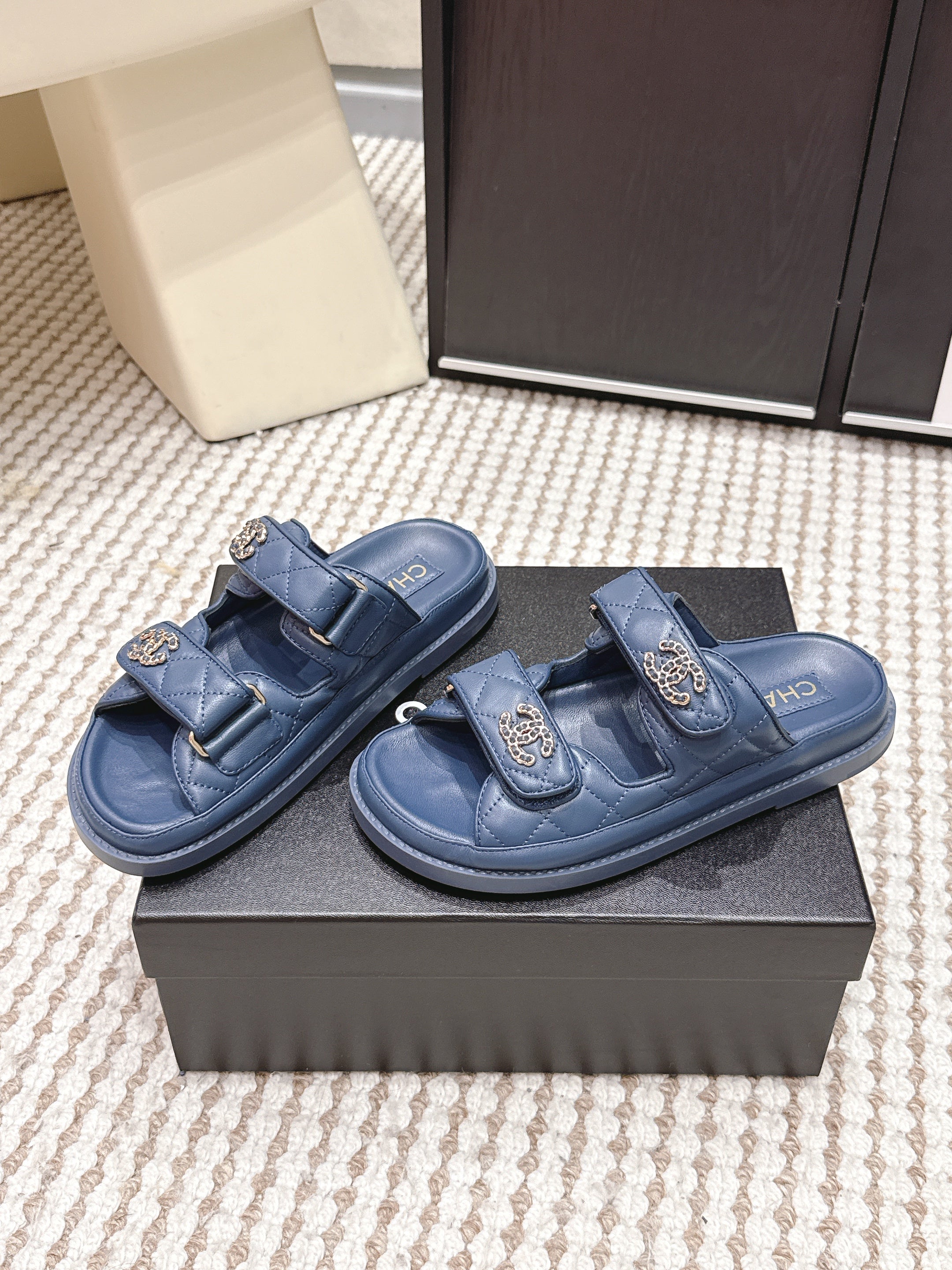 26S SANDALS IN SLATE BLUE CALFSKIN