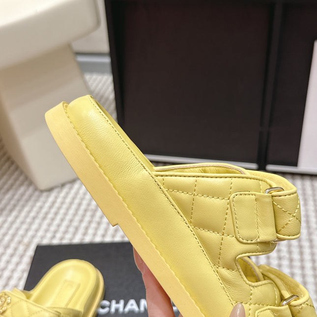 CHANEL 26S SANDALS IN YELLOW CALFSKIN