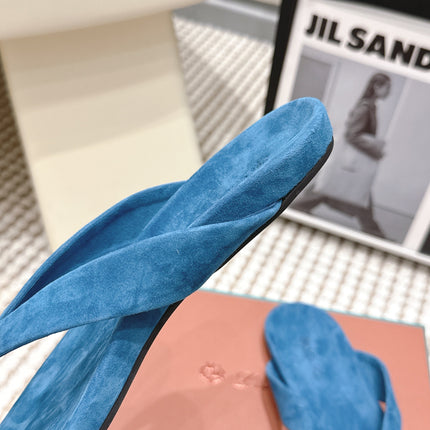 LP 26S THONG SANDALS IN TURQUOISE BLUE SUEDE