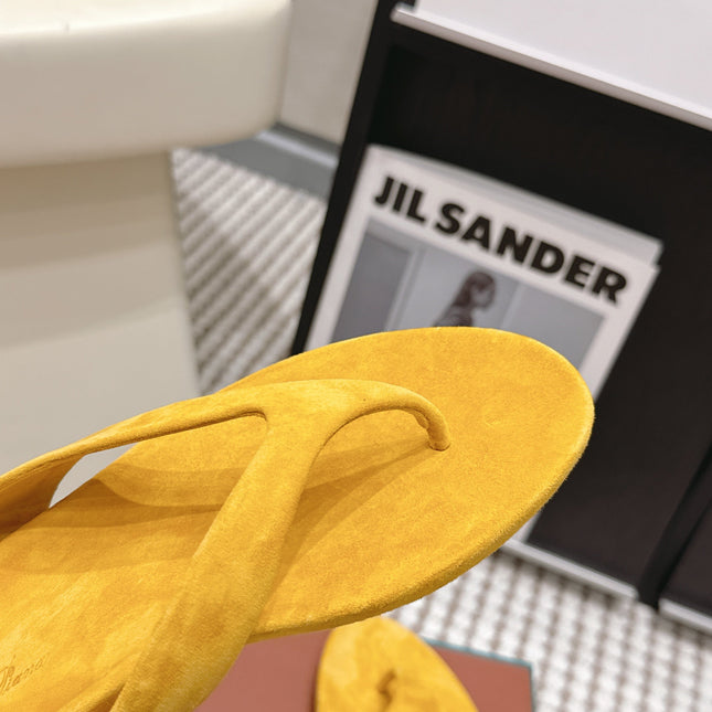 LP 26S THONG SANDALS IN TURMERIC YELLOW SUEDE