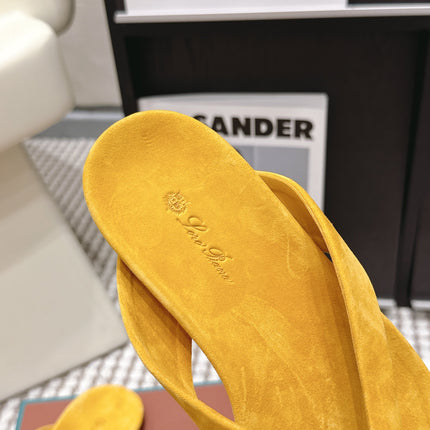LP 26S THONG SANDALS IN TURMERIC YELLOW SUEDE