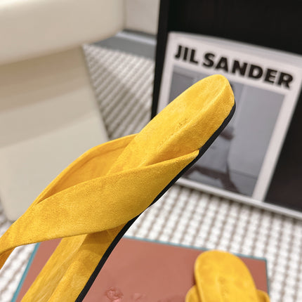 LP 26S THONG SANDALS IN TURMERIC YELLOW SUEDE