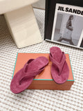 LP 26S THONG SANDALS IN DARK PINK SUEDE