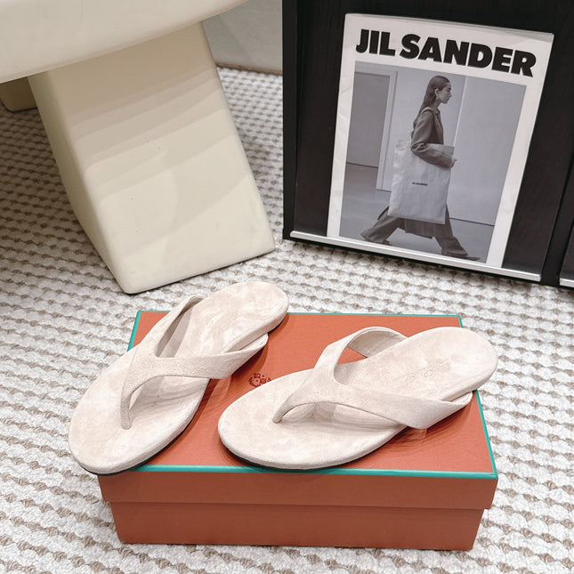 LP 26S THONG SANDALS IN LIGHT BEIGE SUEDE