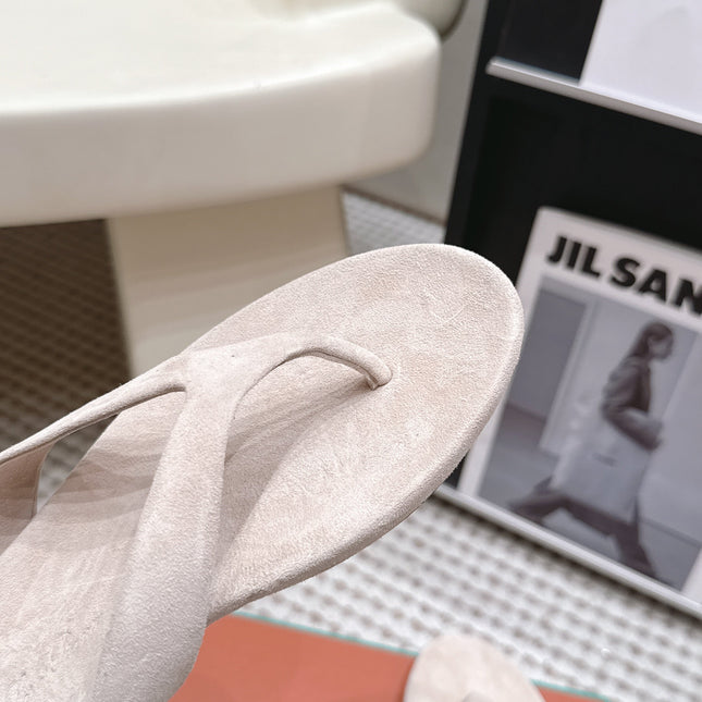 LP 26S THONG SANDALS IN LIGHT BEIGE SUEDE