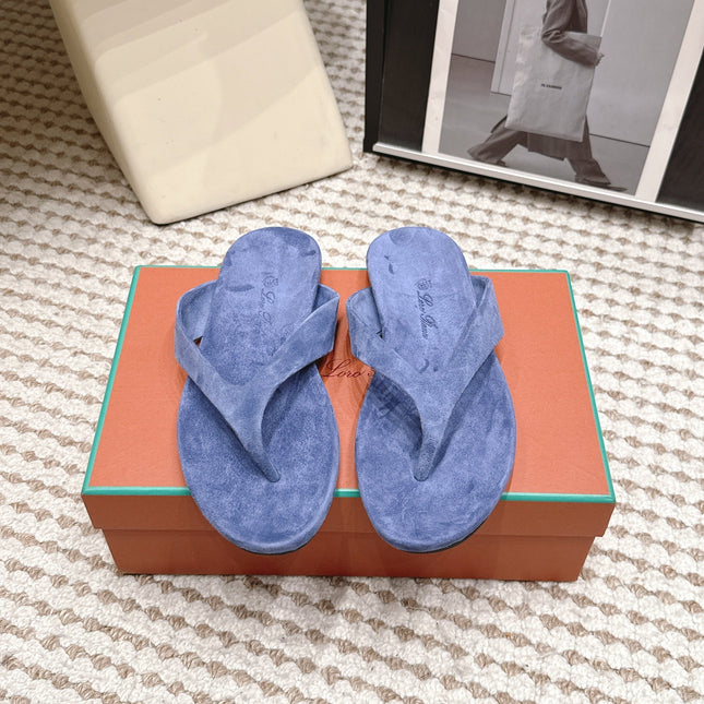LP 26S THONG SANDALS IN PERIWINKLE BLUE SUEDE