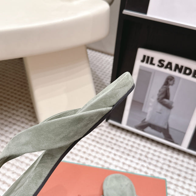 LP 26S THONG SANDALS IN SAGE GREEN SUEDE