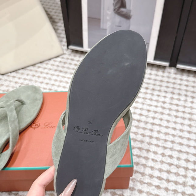 LP 26S THONG SANDALS IN SAGE GREEN SUEDE