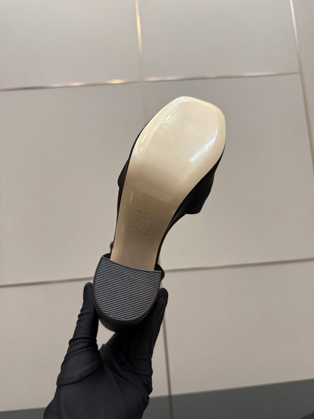 DIOR 26S HIGH HEEL SANDALS 120 MM IN BLACK SATIN