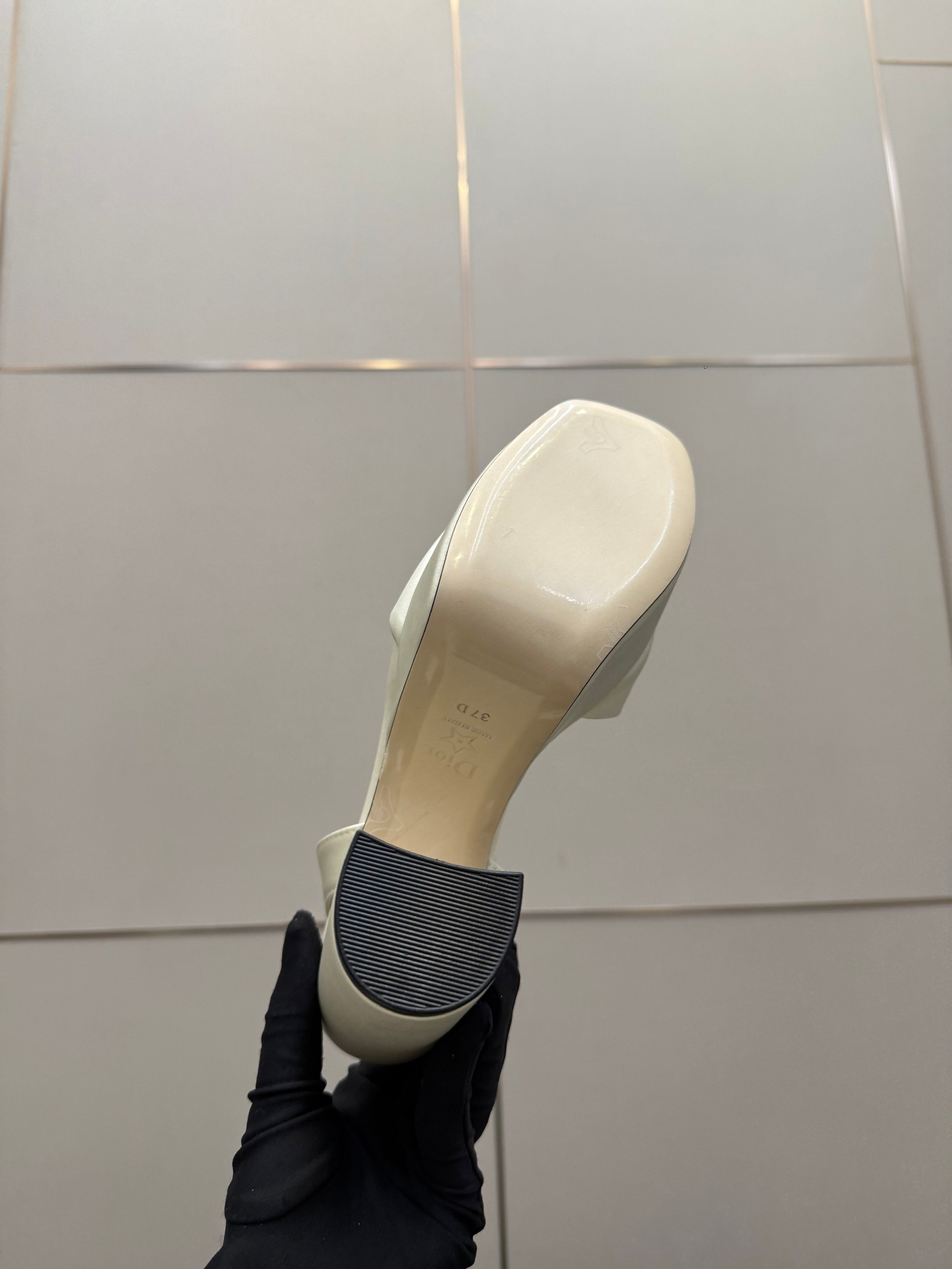 DIOR 26S HIGH HEEL SANDALS 120 MM IN WHITE SATIN