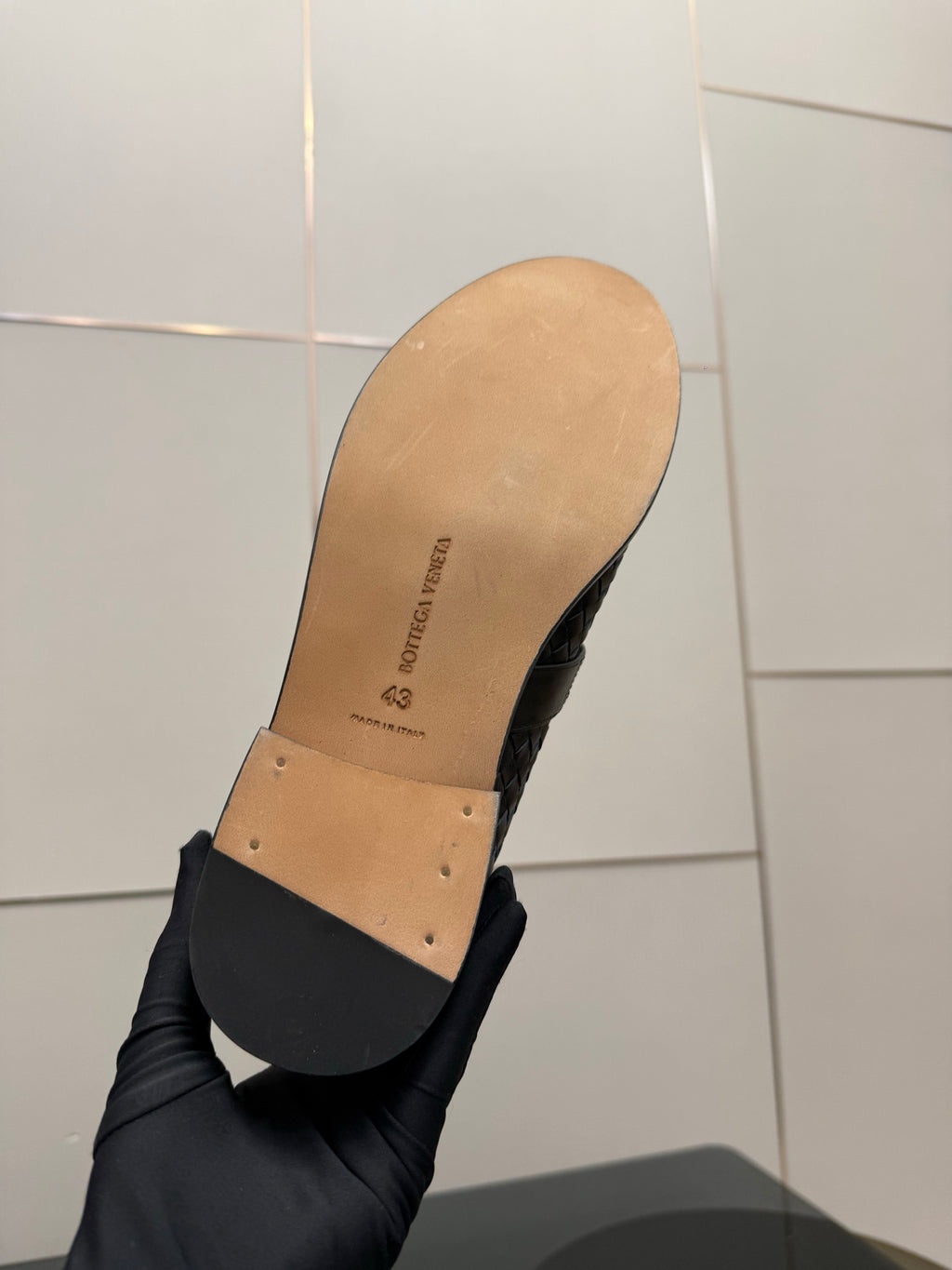 BOTTEGA VENETA 26S LOAFERS IN BLACK TECHNICAL WOVEN CALFSKIN