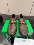 BOTTEGA VENETA 26S LOAFERS IN BROWN TECHNICAL WOVEN CALFSKIN STYLE 3