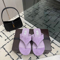 ALAIA 26S THONG MULE SANDALS IN PURPLE SUEDE