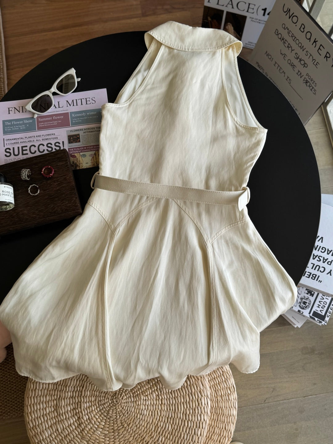POLO COLLAR PINAFRORE DRESS 25S IN LINEN 267128