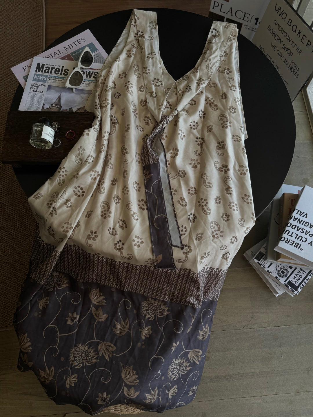 BOHEMIAN SLEEVELESS V NECK MAXI DRESS 25S IN SILK 267140