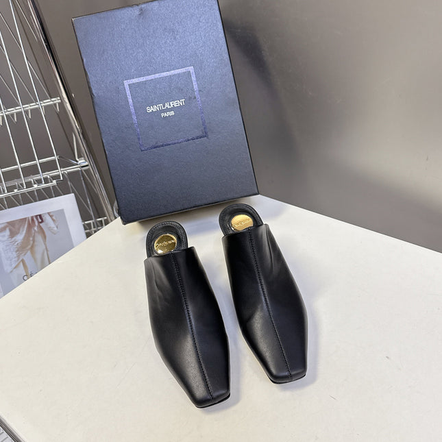 YSL 25S HIGH-HEEL SANDALS 75 MM IN BLACK LAMBSKIN