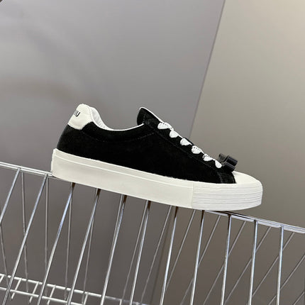 MIUMIU 25S SNEAKERS IN BLACK SUEDE