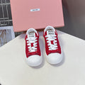 MIUMIU 25S SNEAKERS IN DARK RED SUEDE