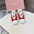 MIUMIU 25S SNEAKERS IN DARK RED SUEDE WITH SHEARLING