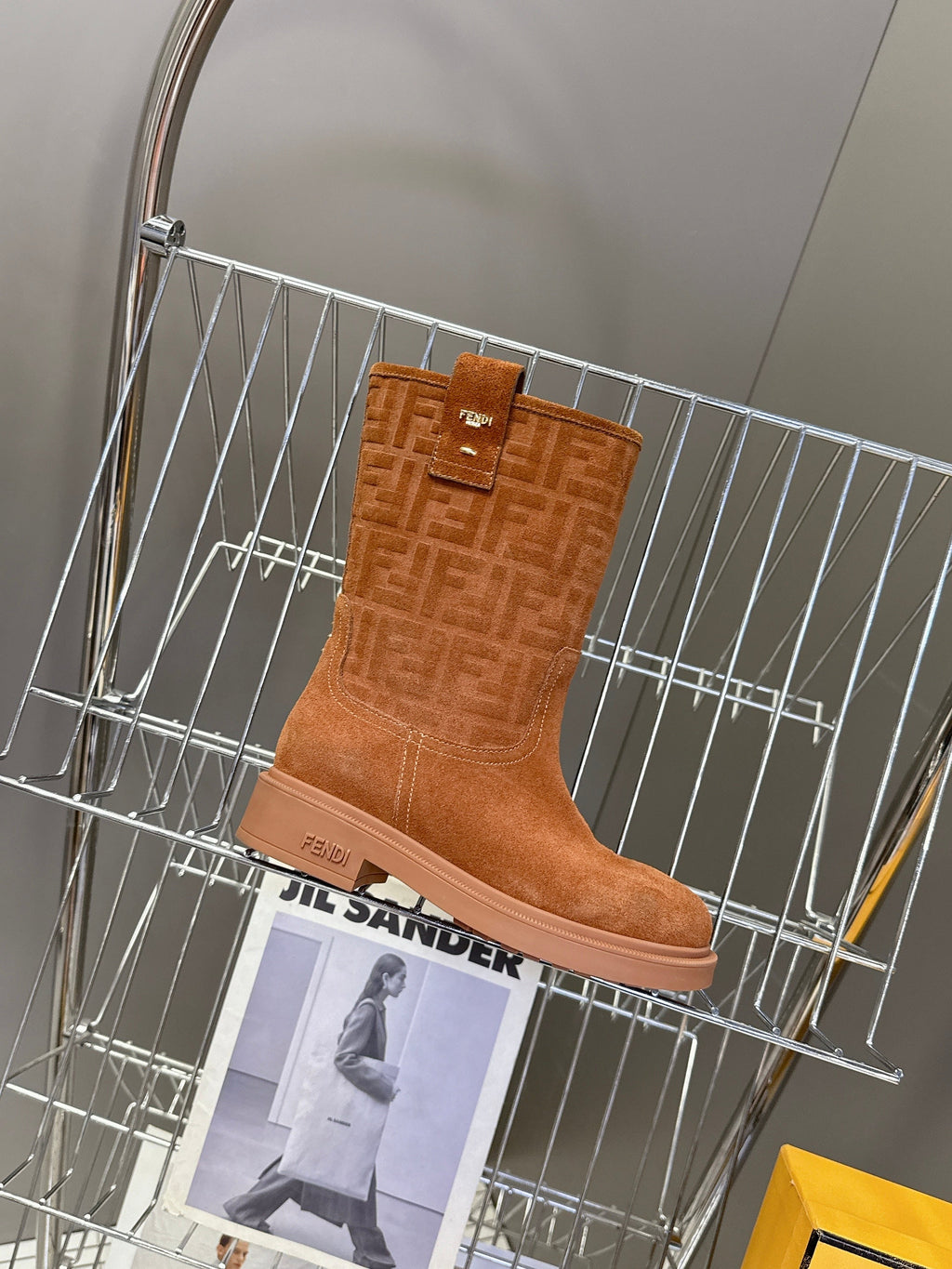 FENDI 25S BOOTS IN BROWN SUEDE