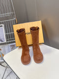 FENDI 25S BOOTS IN BROWN SUEDE
