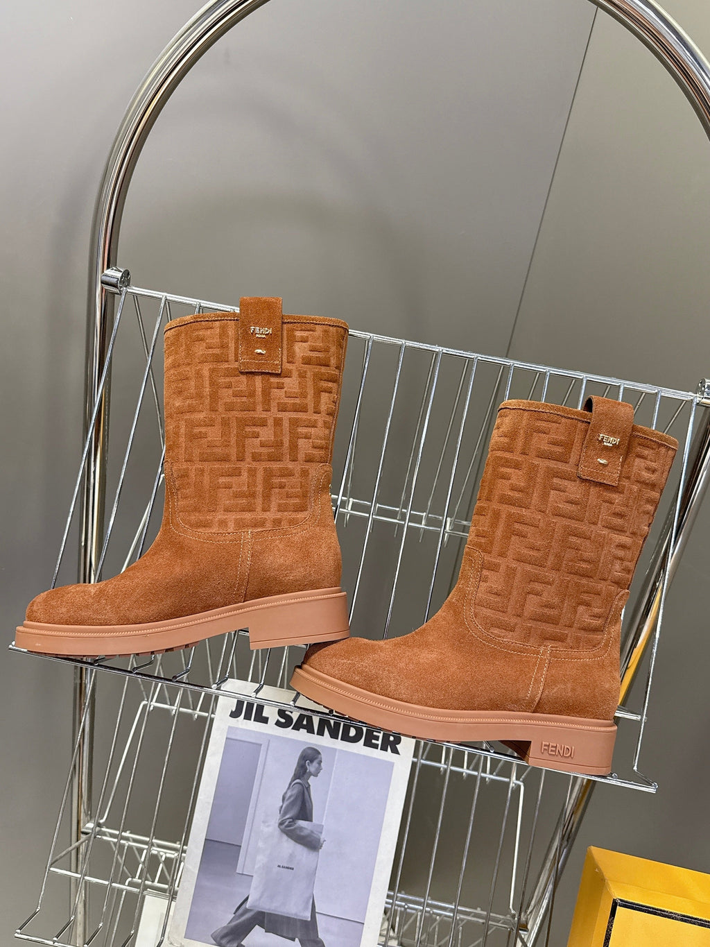 FENDI 25S BOOTS IN BROWN SUEDE