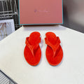 LP 26S THONG SANDALS IN ORANGE RED SUEDE