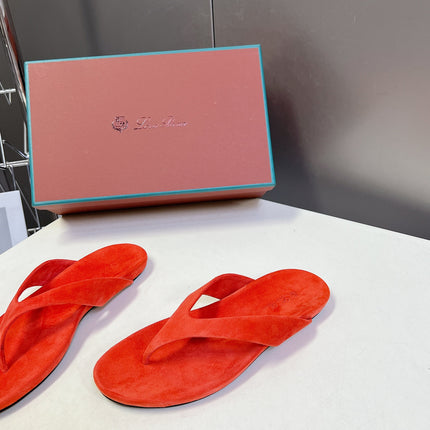 LP 26S THONG SANDALS IN ORANGE RED SUEDE