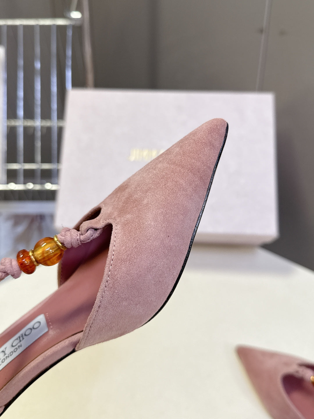 JIMMY CHOO 26S HIGH HEELS 50 MM IN DUSTY PINK SUEDE
