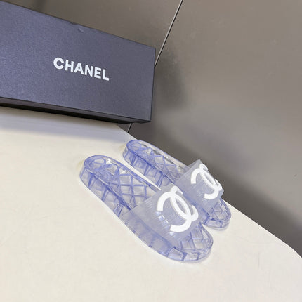 CHANEL 26S SLIDES IN LIGHT PURPLE PVC