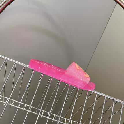 CHANEL 26S SLIDES IN DARK PINK PVC