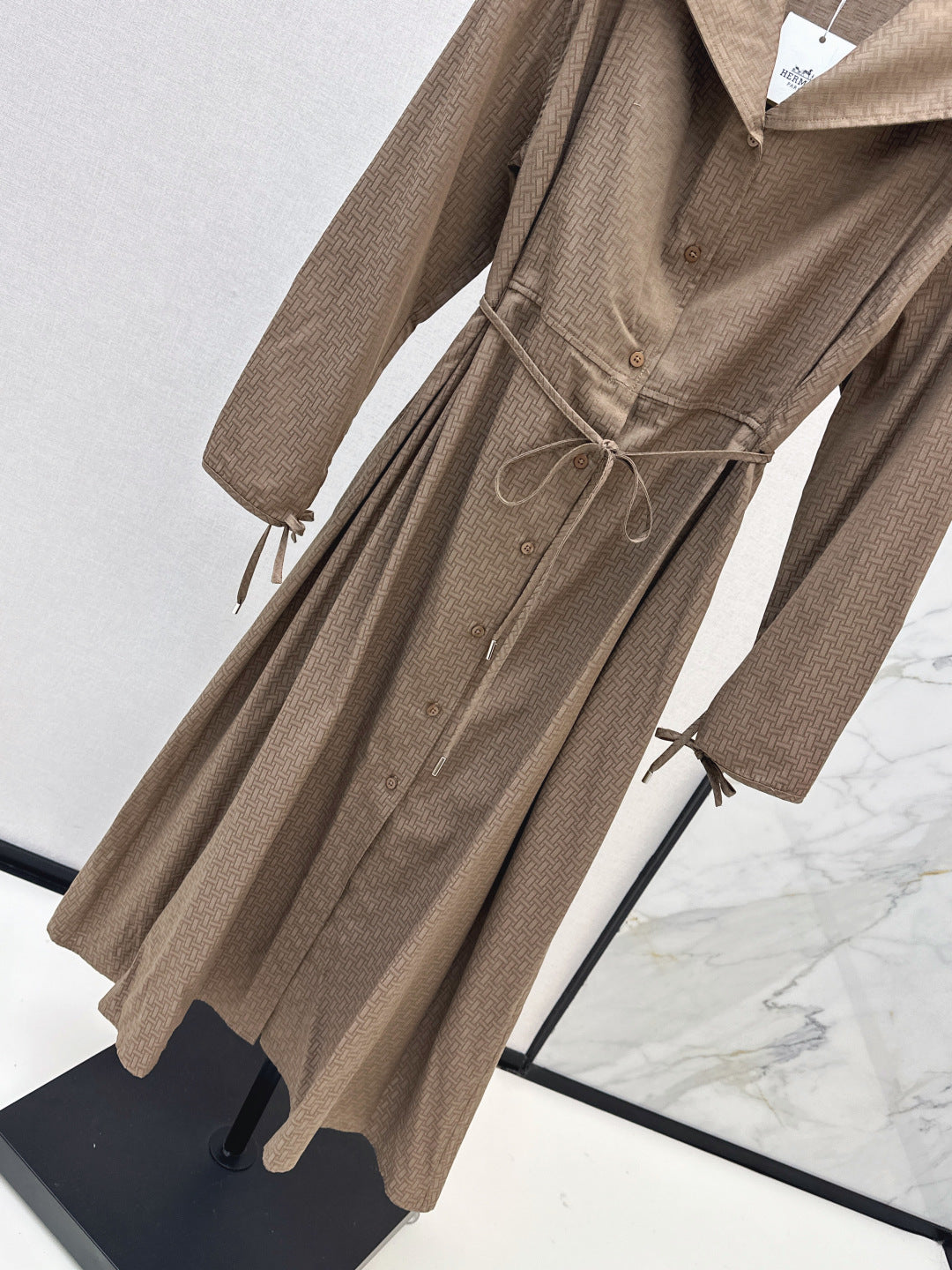 HERMES 26S LONG COAT DRESS 518