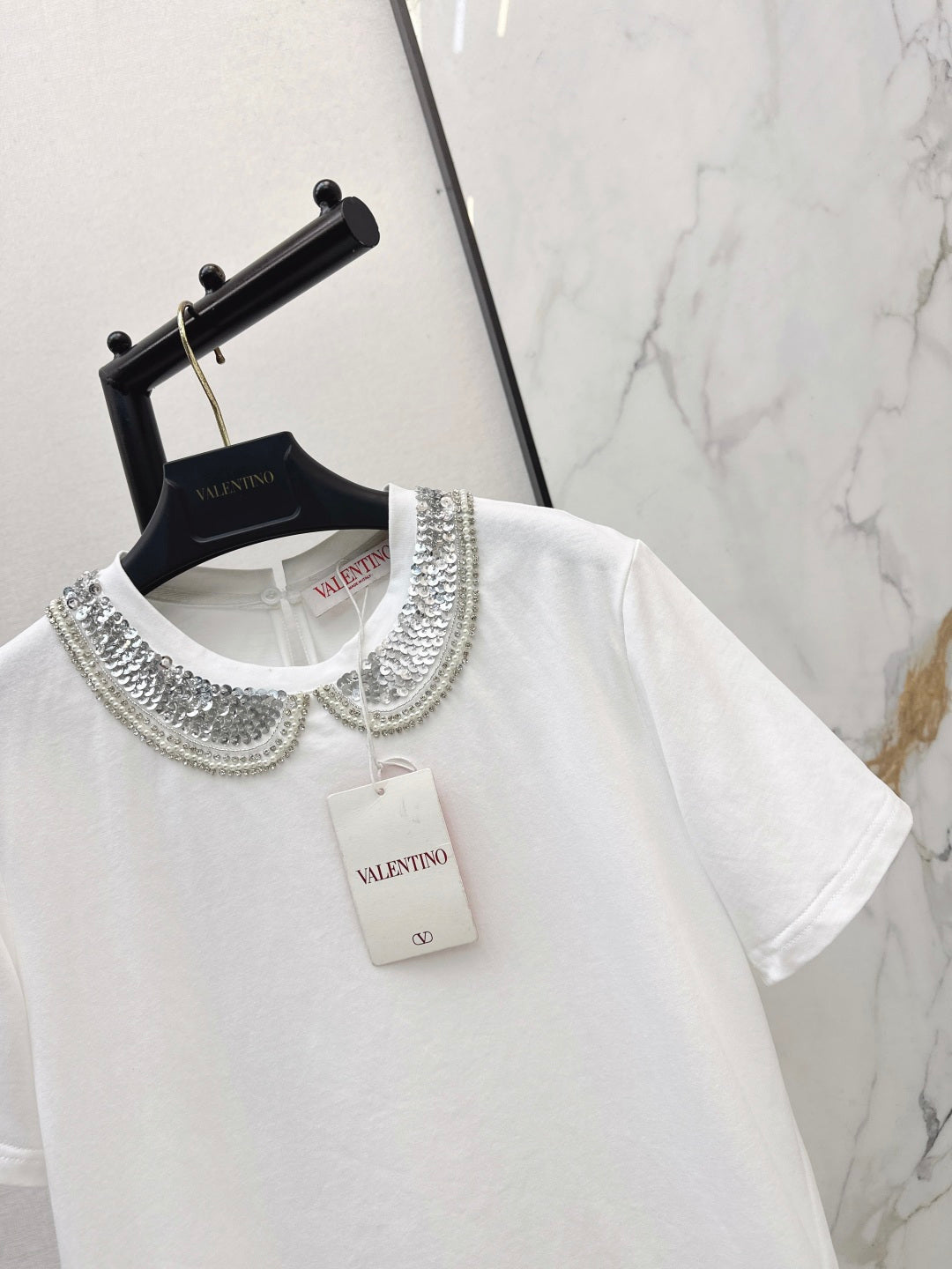 VALENTINO 26S PETER PAN COLLAR T-SHIRT STYLE 48