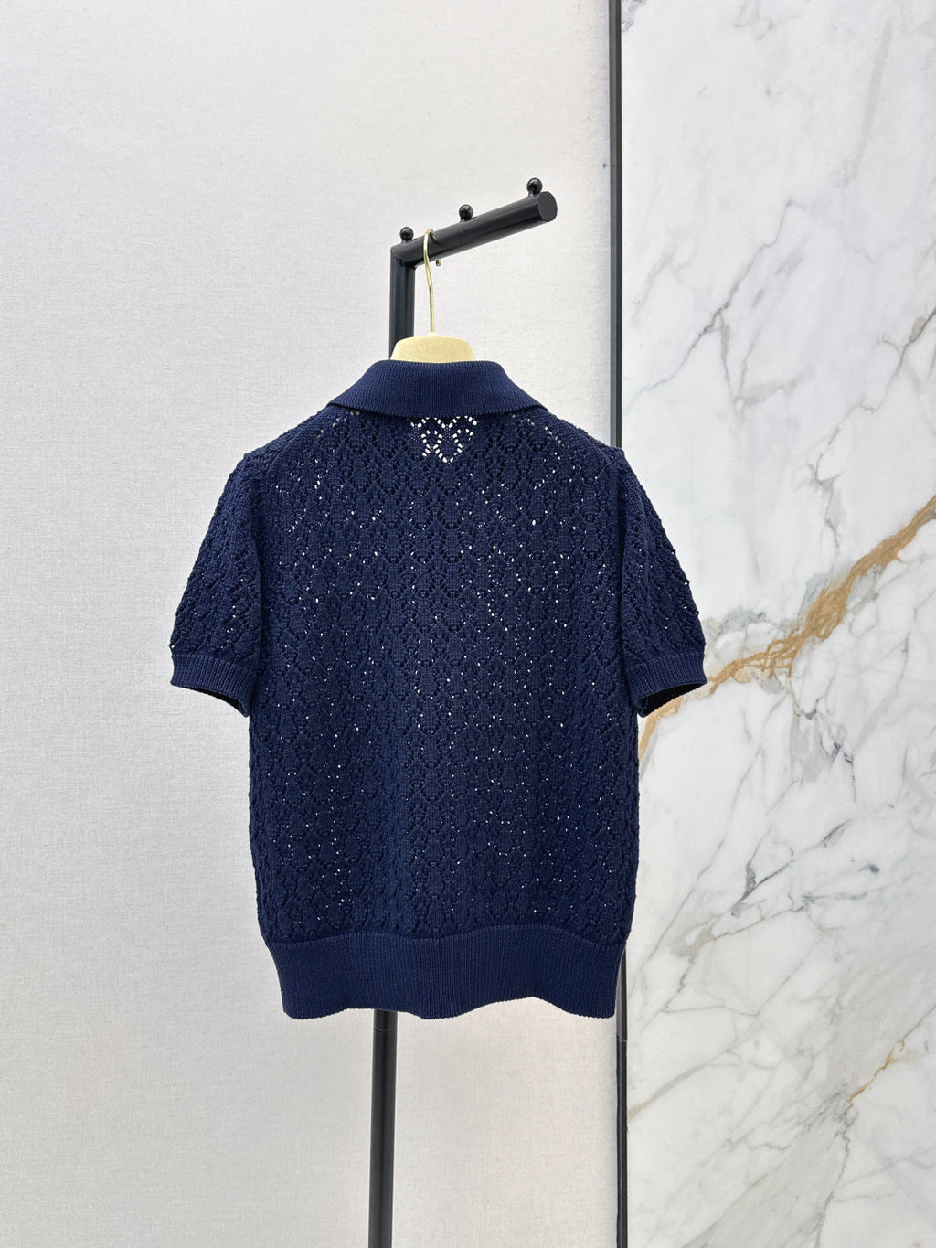 MIUMIU 26S SHORT-SLEEVED KNIT POLO SHIRT STYLE 1041