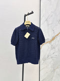 MIUMIU 26S SHORT-SLEEVED KNIT POLO SHIRT STYLE 1041