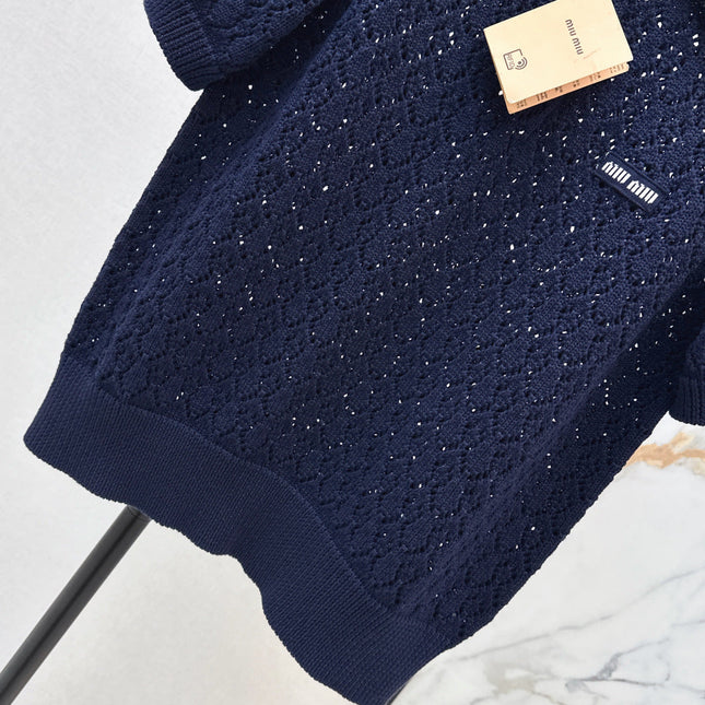 MIUMIU 26S SHORT-SLEEVED KNIT POLO SHIRT STYLE 1041