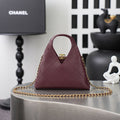 CHANEL 26S SHOPPING BAG MEDIUM 23 IN BURGUNDY RED LAMBSKIN GOLD HARDWARE