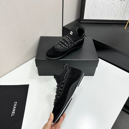 CHANEL 26S SNEAKERS IN BLACK SUEDE AND MESH