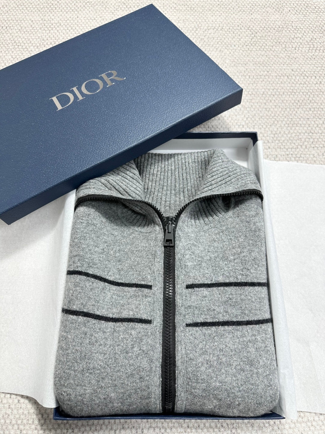 DIOR 26S REVERSIBLE CASHMERE NOTCHED-COLLAR JACKET 975