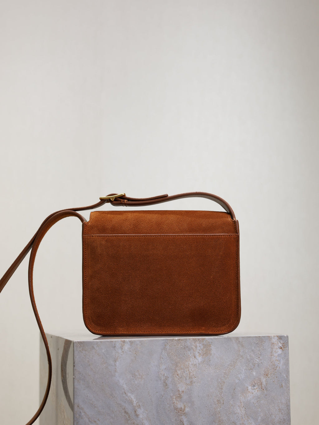 YSL 25S NIKI SATCHEL 22 IN DARK CARAMEL SUEDE GOLD HARDWARE