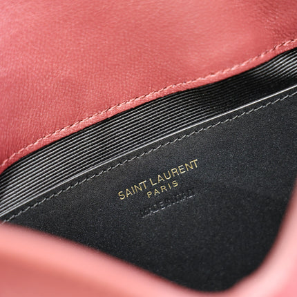 YSL 25S CALYPSO MINI 19 IN BURGUNDY CALFSKIN GOLD HARDWARE