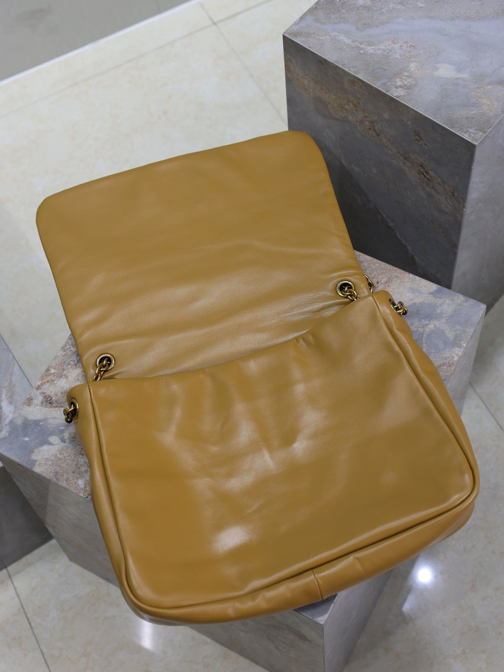 YSL 25S LARGE JAMIE 43 IN DARK GOLDENROD LAMBSKIN GOLD HARDWARE