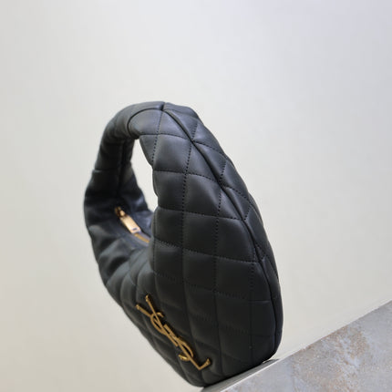 YSL 25S ICARINO 17 IN BLACK QUILTED CALFSKIN GOLD HARDWARE