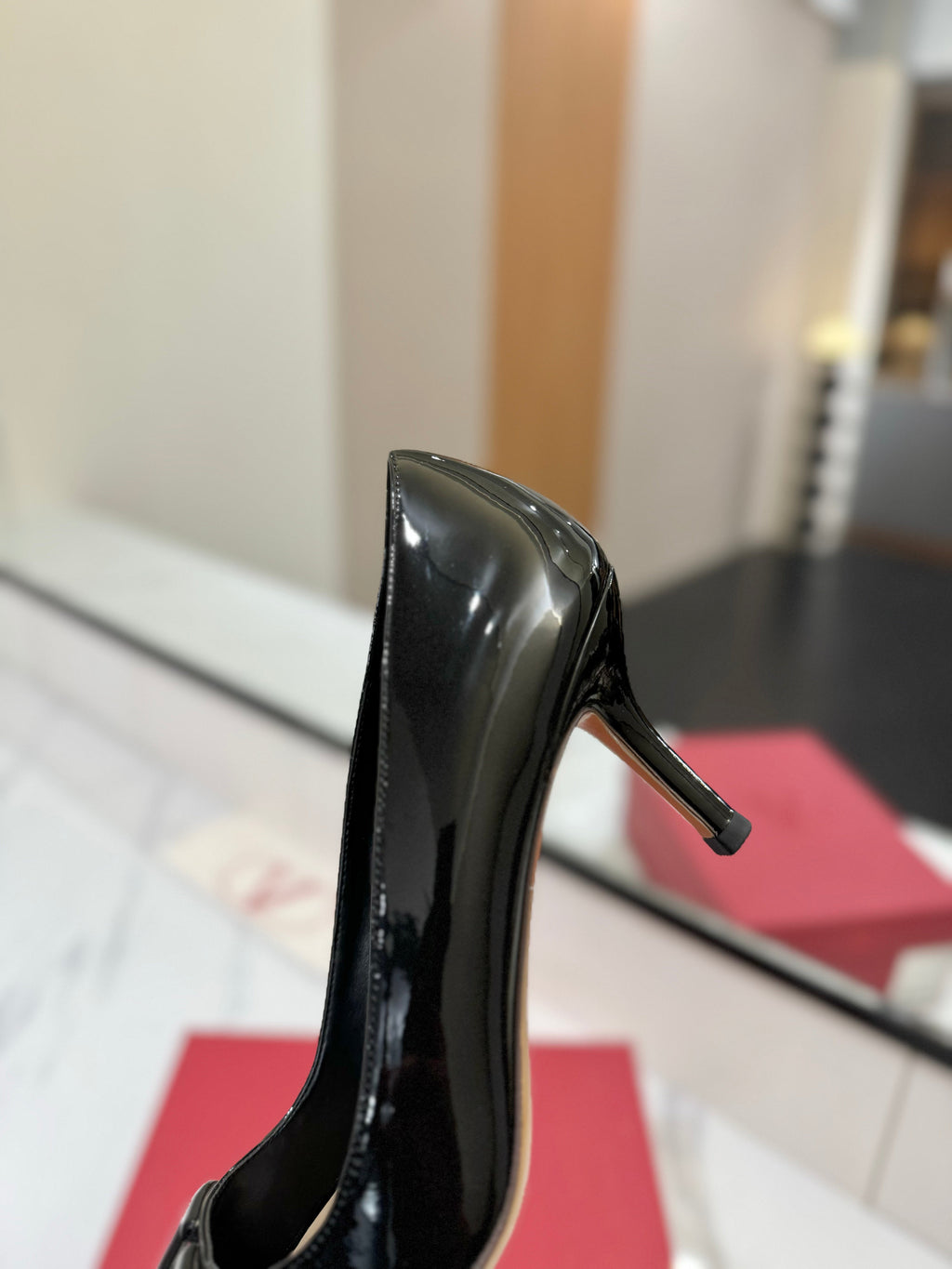 VALENTINO 26S HIGH HEELS 75 MM IN BLACK PATENT CALFSKIN