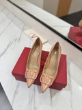 VALENTINO 26S HIGH HEELS 75 MM IN NUDE PATENT CALFSKIN